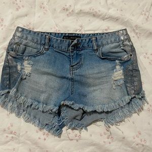 Billabong silver raw shorts
